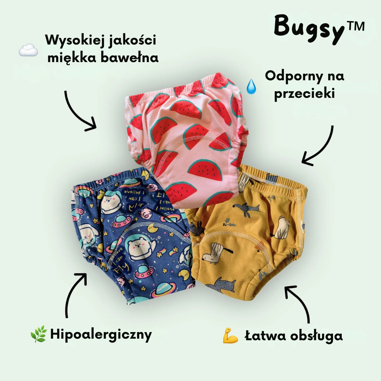 Bugsy™ – Majtki zamiast pieluchy